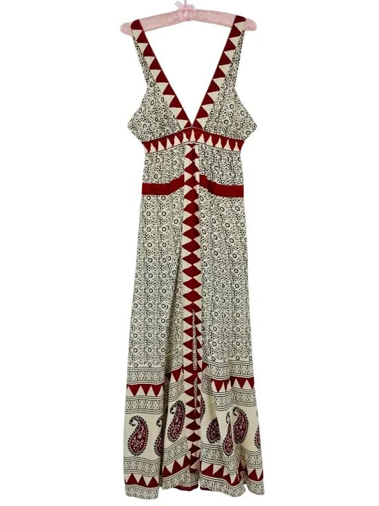 NWOT RARE Jen’s Pirate Booty Paisley Deep V Maxi Dress | Boho Southwestern Indie - Picture 14 of 16